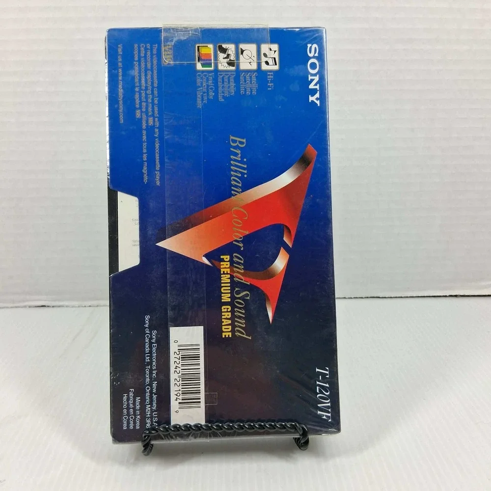 Sony T-120 Premium Grade VHS Blank Video Cassette Tape 6 Hours Sealed T-120VF